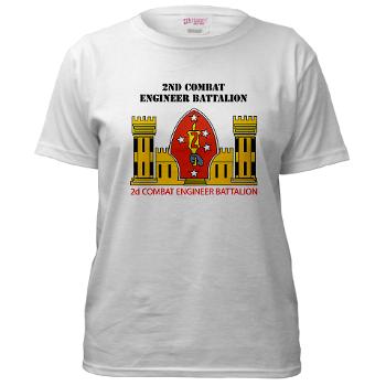 2CEB - A01 - 04 - 2nd Combat Engineer Battalion with Text - Women's T-Shirt - Click Image to Close